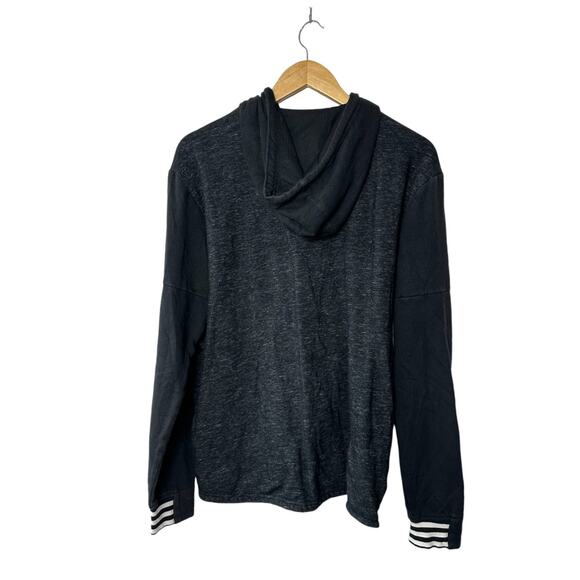 Adidas Heathered Black Full Zip Hooded Sweat Jacket Men's Medium - Picture 6 of 6